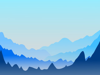 Vector landscape with mountains.