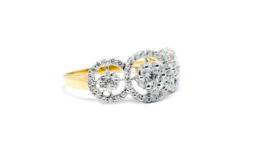 beautiful Gold ring with diamond isolated