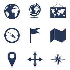 Vector Set of Geo Icons. Geographical School Pictograms