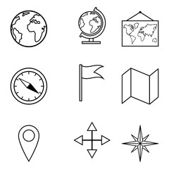 Vector Set of Geo Icons. Geographical School Pictograms