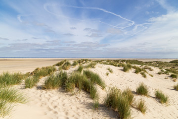 Dünenlandschaft auf Insel Borkum. Nordsee Ostfriesland.