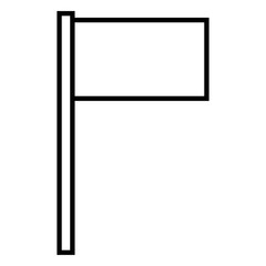 Vector Black Outline Minimalistic Flag Icon