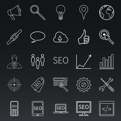 Vector Set of Outline SEO Icons