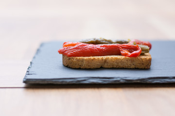 escalivada on toasted bread