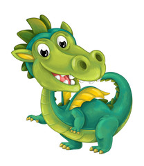 Fototapeta premium cartoon happy and funny dragon isolated - illustration for children