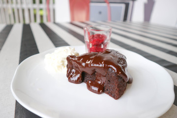 Chocolate  Cake with whipped cream