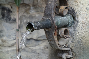 Old water drinking fountain