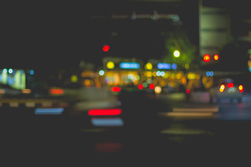 Fototapeta na wymiar Blur image of car light and traffic in the city for abstract background