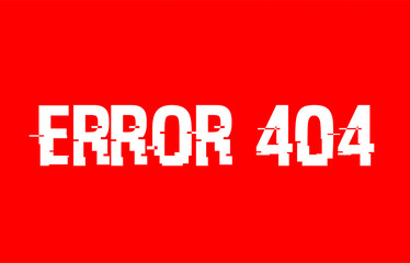 error 404 text red white concept design background