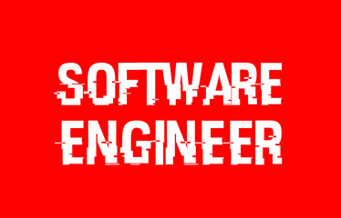 software engineer text red white concept design background