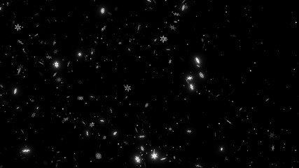 Obraz premium Stylized snowflakes falling on bright backdrop christmas background