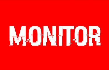 monitor text red white concept design background