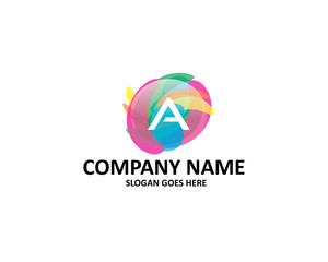 a letter abstract colorful logo