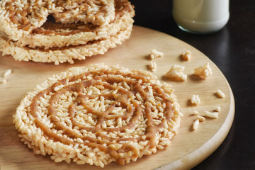 Traditional Thai snack - Rice cracker or Khao Tan