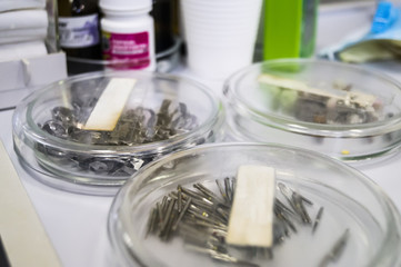 Specific medical instruments for dentistry and teeth