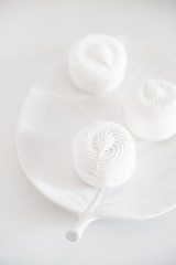 White marshmallow dessert on an elegant dish, beautiful food