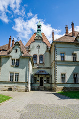 Background of Shenborn Castle in the Ukrainian carpathians