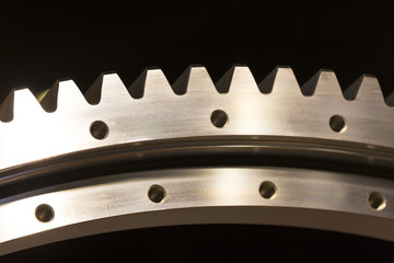 Big steel gear shot close-up photo