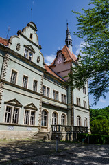 Background of Shenborn Castle in the Ukrainian carpathians