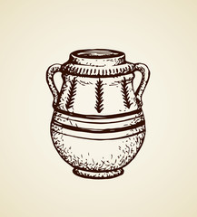 Ancient cup. Vector drawing