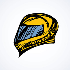 Motorcycle helmet. Vector drawing
