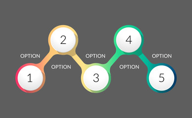 5 steps infographics. Team workflow. Vector business chart