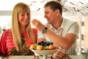 wedding party, feast and clinking of glasses
