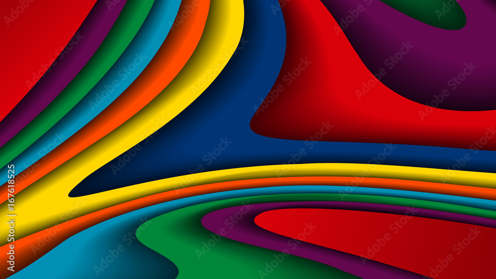 Wall mural Bright colorful wavy background ,vector Illustration