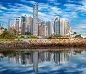 Fototapeta na wymiar Skyline of Panama City - Composing
