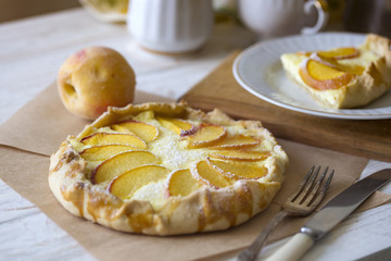 galette with peaches