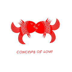 Icon of love. Vector illustration, metaphor of passion.