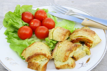 entrée froide,terrine de légumes,salade et tomates