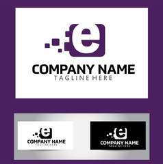 e Letter Logo Design Vector Business Card