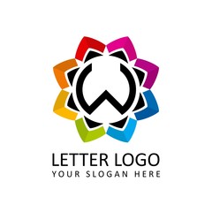 Letter W for Multimedia logo, beauty logo, nature logo, institute logo