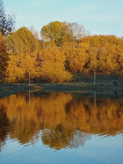 Autumn landscape with water