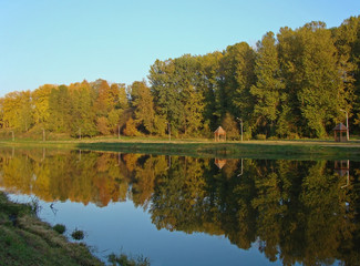 Autumn landscape with water