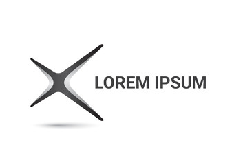 letter x vector logo design template, angle icon, corner sign, boomerang symbol, vector illustration