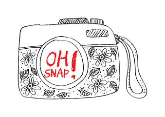 Doodle camera with oh snap! lattering.