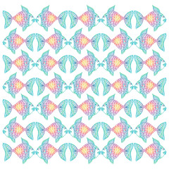 : Decorative fish pattern.pattern.