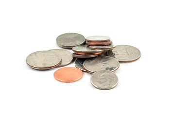 Pile of American coins