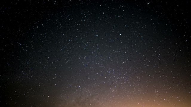 Milky Way Galaxy in Spring Sky Time Lapse of Stars and Meteors