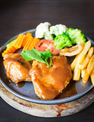 grilled pork steak