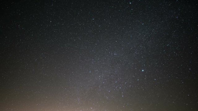 Milky Way Galaxy in Spring Sky Time Lapse of Stars and Meteors