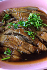 pot-stewed duck in plate. Chinese food