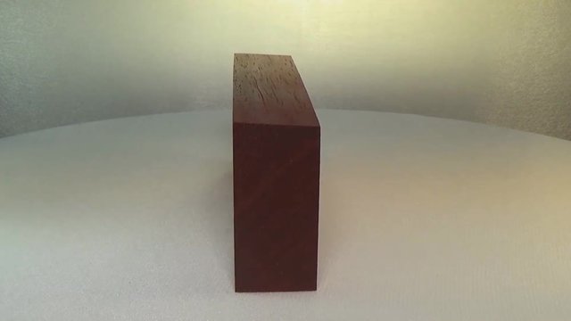 Rotating the block of wood padauk.