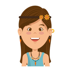 Hippie woman cartoon