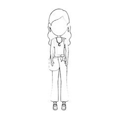 Hippie woman cartoon