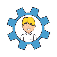 gear with man face icon