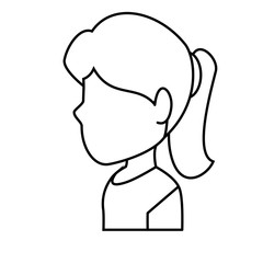 Woman profile cartoon