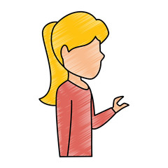 Woman profile cartoon